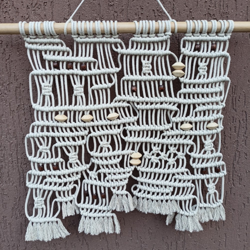 Moderní abstraktní dekorace, macramé
