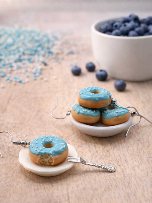 Náušnice Donuty tyrkysové