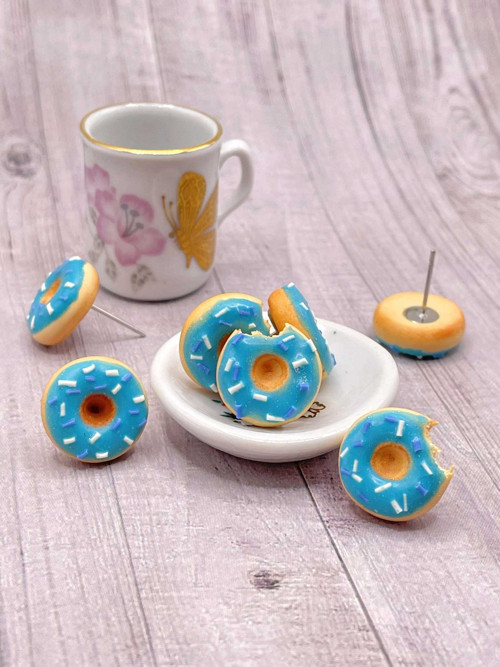Náušnice Donuty tyrkysové