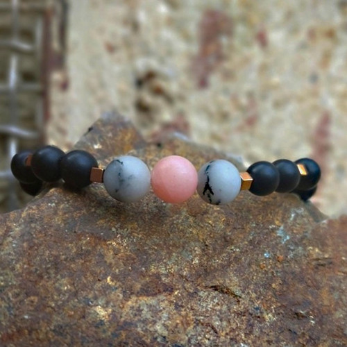 Unisex, pánský minerální náramek Onyx a Jaspis
