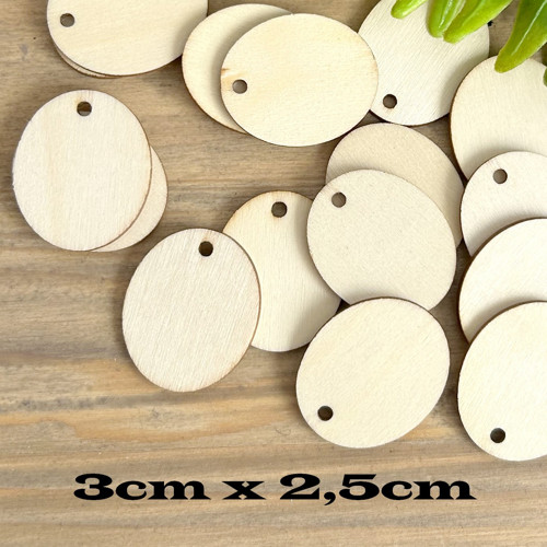 Ovál 3cmx2,5cm - překližka -1ks