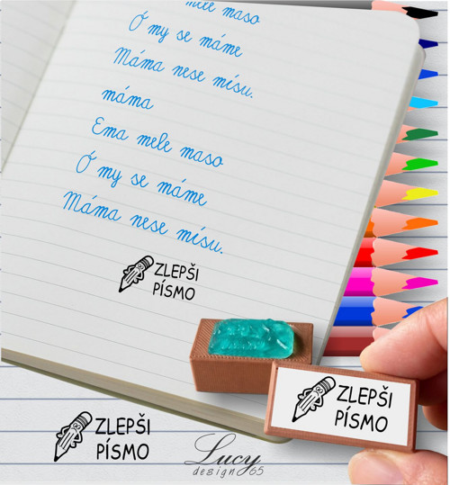 Školní textové razítko Zlepši písmo