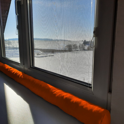Válec proti průvanu, oranžový, 100% bavlna, 118x8