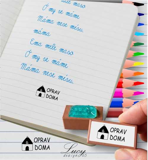 Školní textové razítko Oprav doma