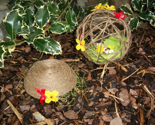 KOKONEK 11-12 cm, s MISKOU + 3 cm - jutové