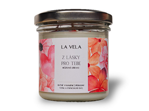 Svíčka Z lásky pro Tebe 130 ml - růžové dřevo