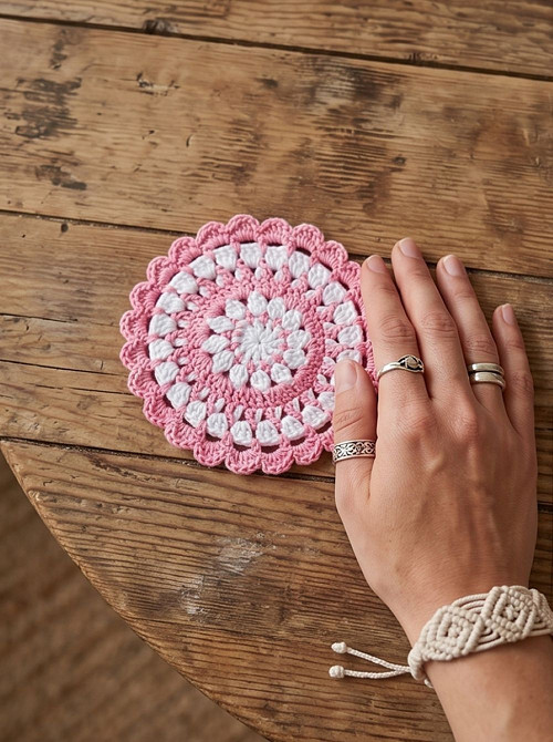 Háčkovaná mini mandala — foto 1