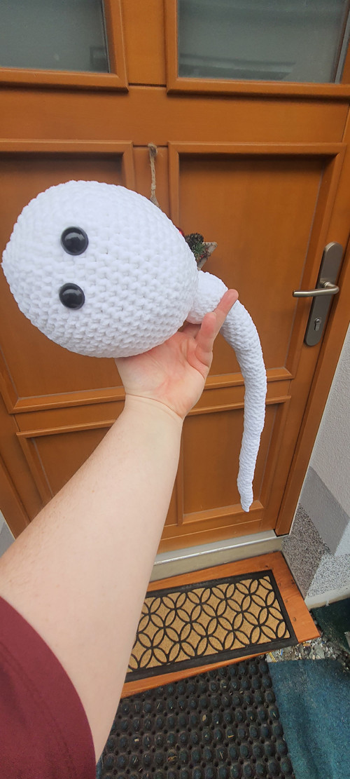 Háčkovaná Maxi spermie, 75 cm, hebká