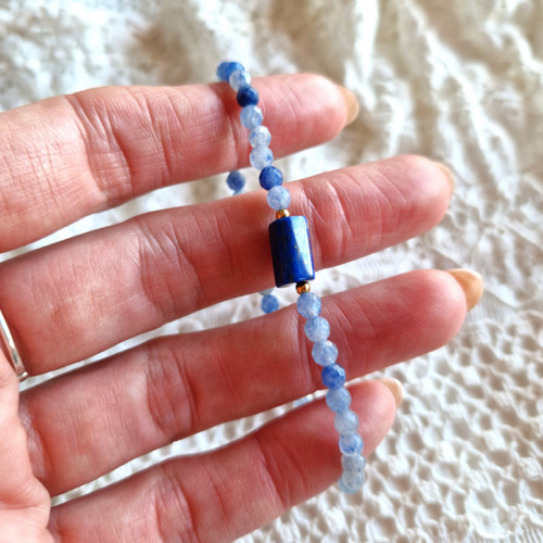 Lapis lazuli*modrý achát*jemný náramek