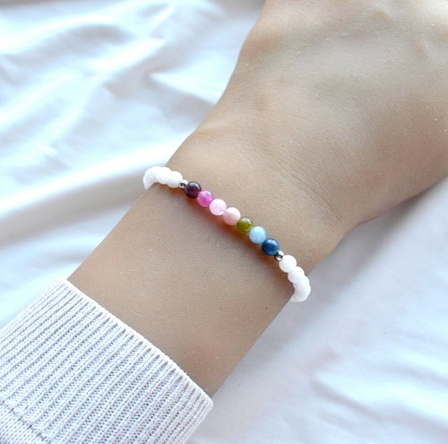 SNĚŽNÝ JADEIT*CHALCEDON 0.4*náramek