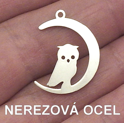 NEREZOVÁ OCEL - přívěsek sova / sovička — foto 1