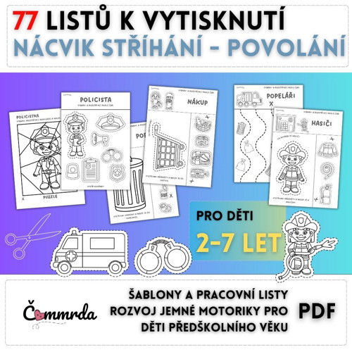 Nácvik stříhání - povolání (PDF k tisku)