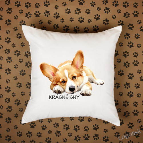 Polštář pejsek Corgi - KRÁSNÉ SNY