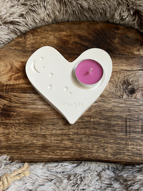 2D Svícen srdce "I LOVE YOU"