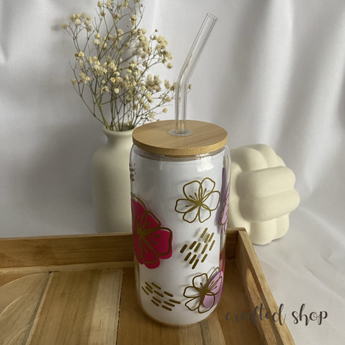 Boho sklenička s bambusovým víčkem — foto 1
