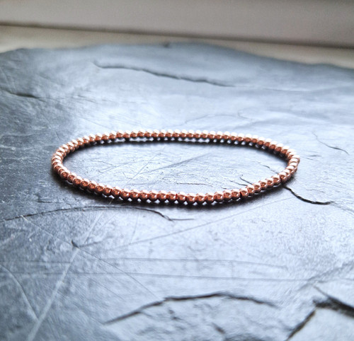 Náramek*ocelové korálky*rosegold