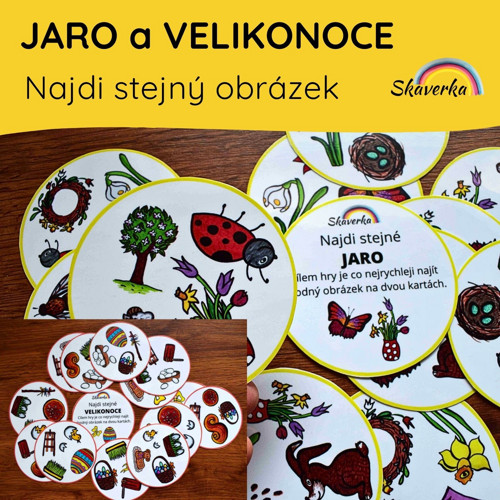 Najdi stejný obrázek - JARO a VELIKONOCE (sada)