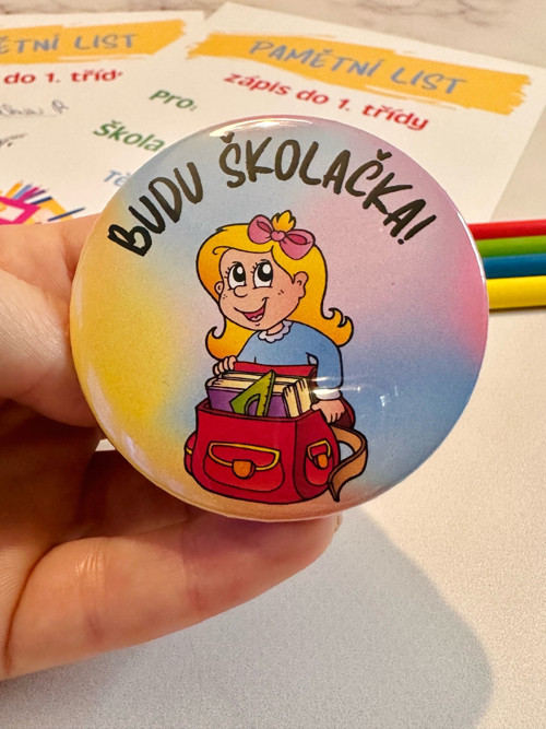 Odznak nebo Magnetka pro školačku - holka I.