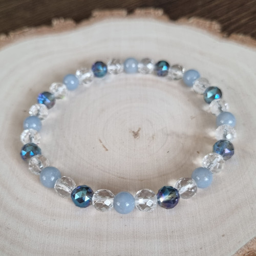 Náramek ANGELIT, KŘIŠŤÁL, KŘIŠŤÁL AQUA AURA 6mm
