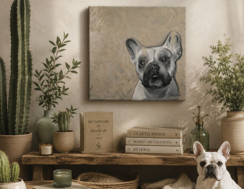 French Dog Face .... plátno