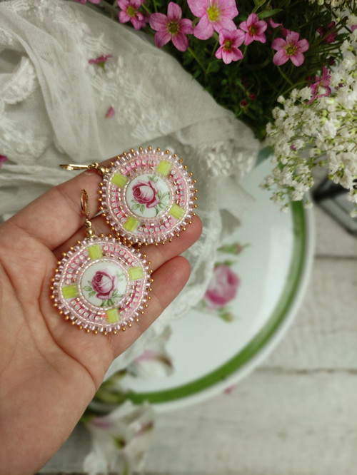Madaba earrings n.15 - vyšívané náušnice