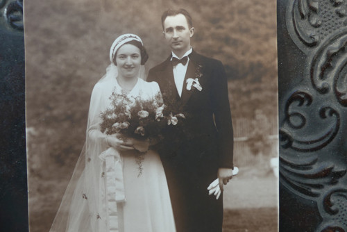 Ve svatebním... fotografie, fotopohlednice 1934