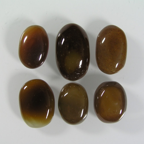 Kabošony Chalcedonu, 95,50ct./6ks., cca.17-23 mm
