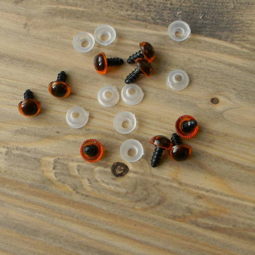 Bezpečnostní oči 12mm - hnědé