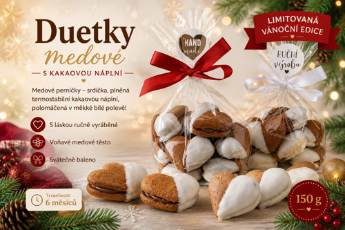 Duetky medové s kakaovou náplní 150 g