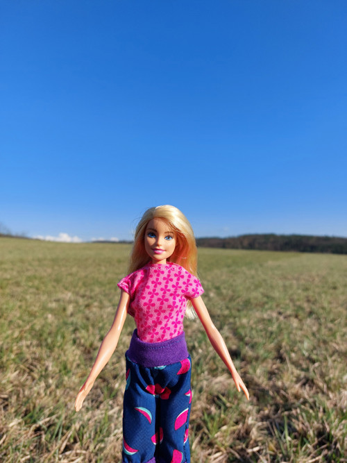 Barbie tričko - růžové s květinkami