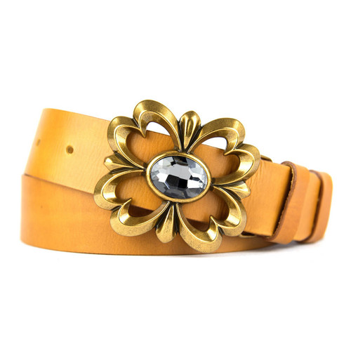 Kožený Opasok FLOWER, ručná výroba