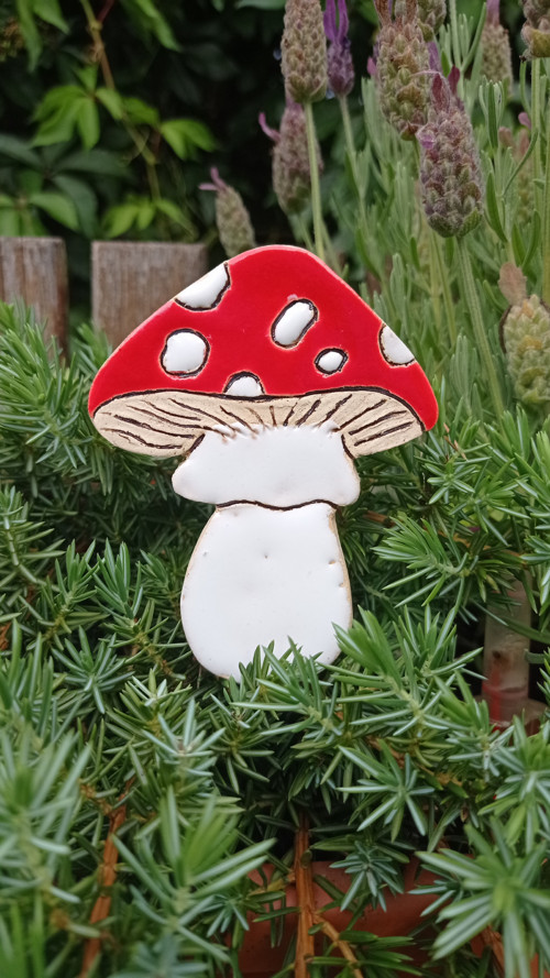 Keramika zápich mochomůrka
