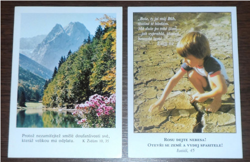 2x čistá POHLEDNICE, náboženský text — foto 1