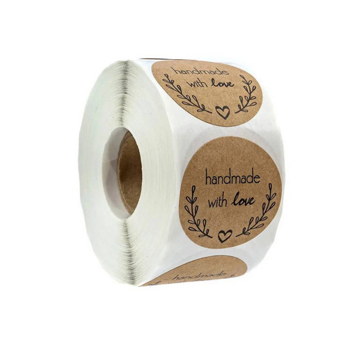 Samolepka handmade with love, 5ks/role(500ks)