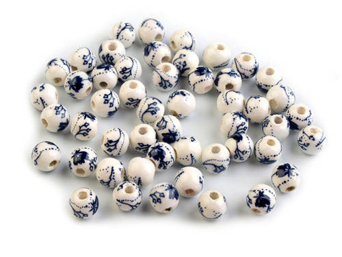 Porcelánové korálky 6 mm (10ks) - modrá