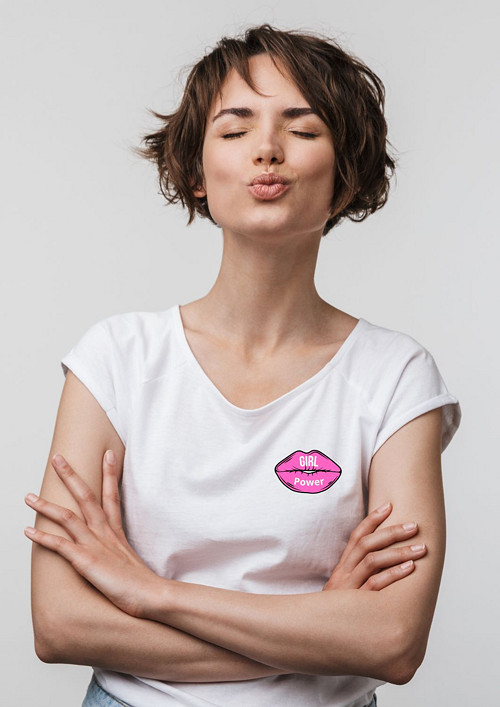 Dívčí/dámské tričko "Girl Power & Kiss"