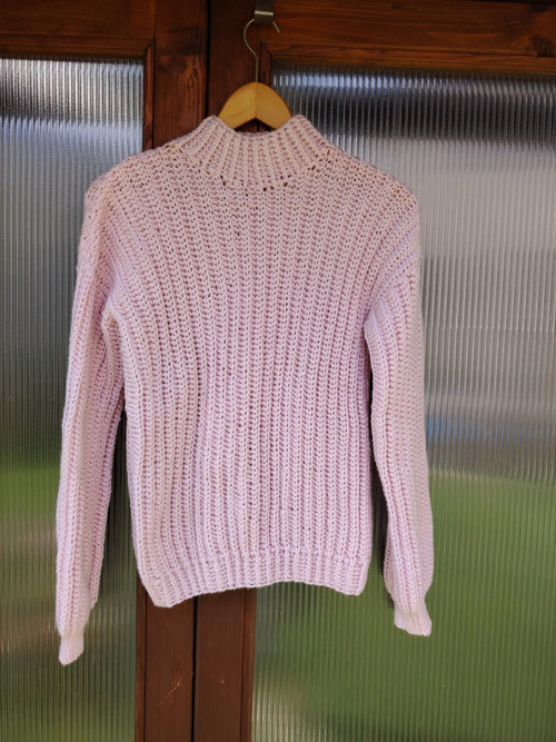 Ručně háčkovaný stylový CHUNKY svetr