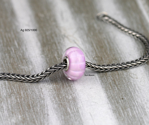 Růžová vlnka, Ag 925 průvlek 4,3 mm