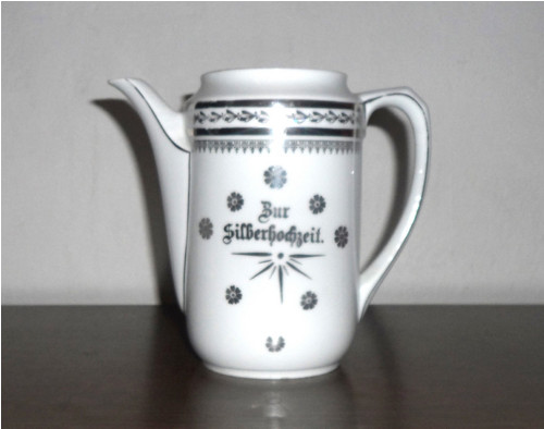 Porcelánová KONVICE, stříbřená • Schirnding — foto 1