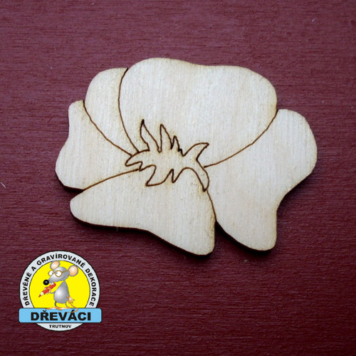 Dřevěný výřez "MÁK" 4 cm....KV0002 V