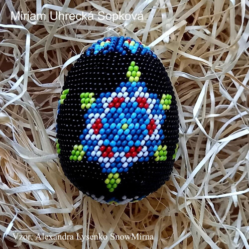 Háčkované vajíčko 6cm VZOR - Kytičková Kraslice