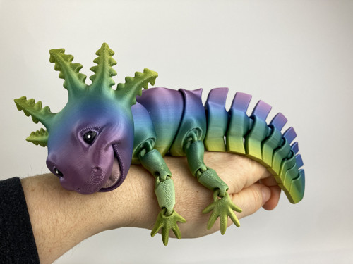 Axolotl L - duhová2, 3D tisk — foto 1