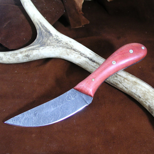 Rybářský damaškový nůž (dřevo Pink Ivory)