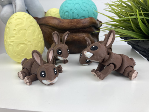 Mini králíček hnědý - 3D tisk — foto 1