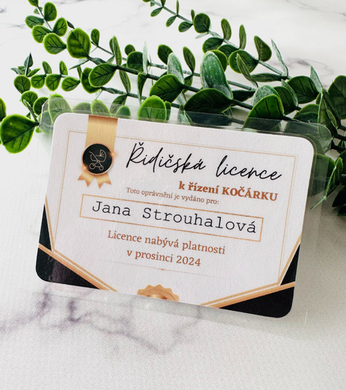 Řidičská licence na kočárek - upravená na míru!