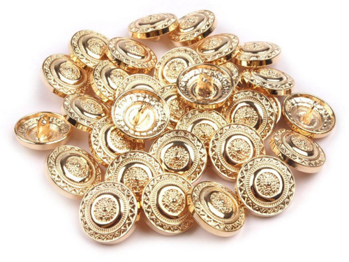 Kovový knoflík 17,4 mm (1ks) - zlatá