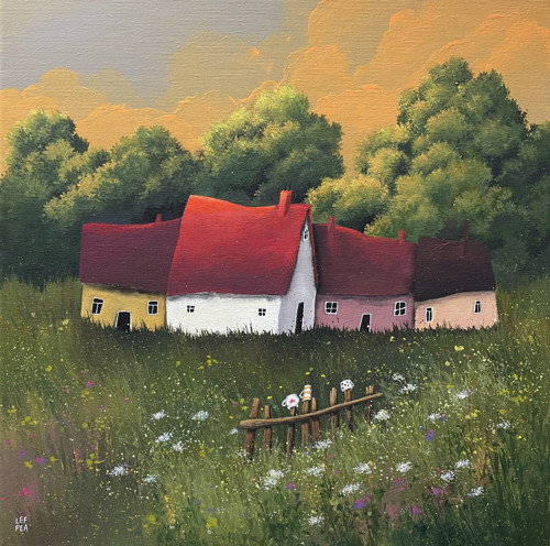 Zapadá slunéčko - 40x40cm — foto 1