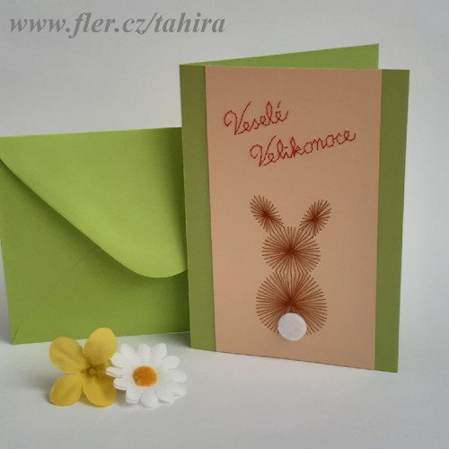 Velikonoční zajíček - béžovo zelený