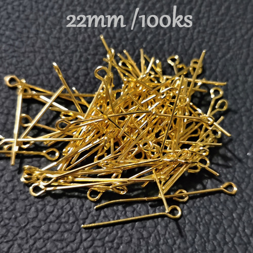 Ketlovací jehla 22mm - zlatá 100ks