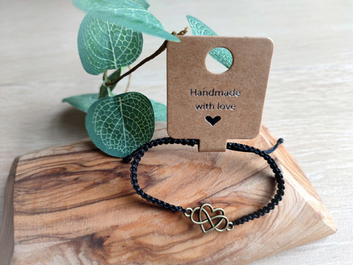 Macramé náramek BRONZOVÉ SRDCE — foto 1